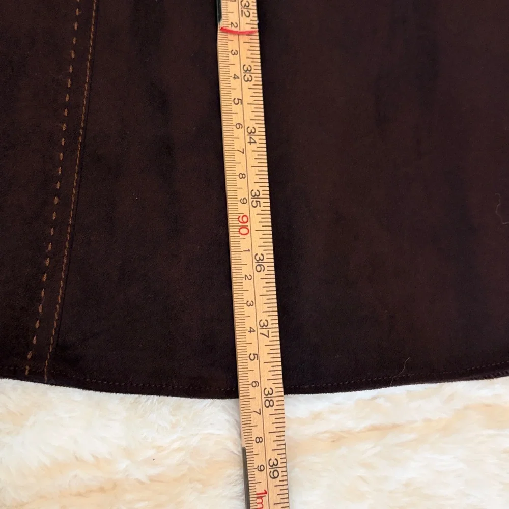 Next Chocolate Brown Suede Two-Piece Skirt Set